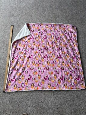 Winter Owls, Snowflakes and Trees with Pink Background homemade blanket